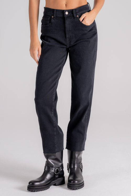 Jeans Modern Straight Envy With Raw Nero Donna - 2