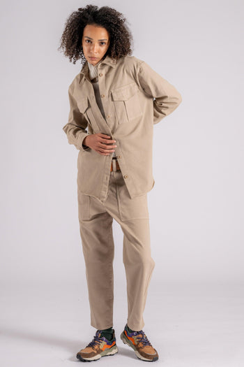 Tailleur Overshirt e Pantalone Cotone/Elastam Beige - 3