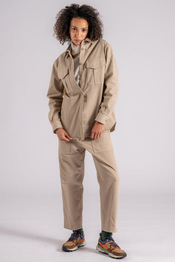 Tailleur Overshirt e Pantalone Cotone/Elastam Beige - 4