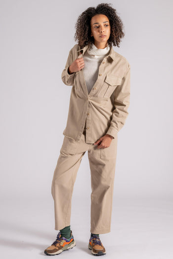 Tailleur Overshirt e Pantalone Cotone/Elastam Beige - 5