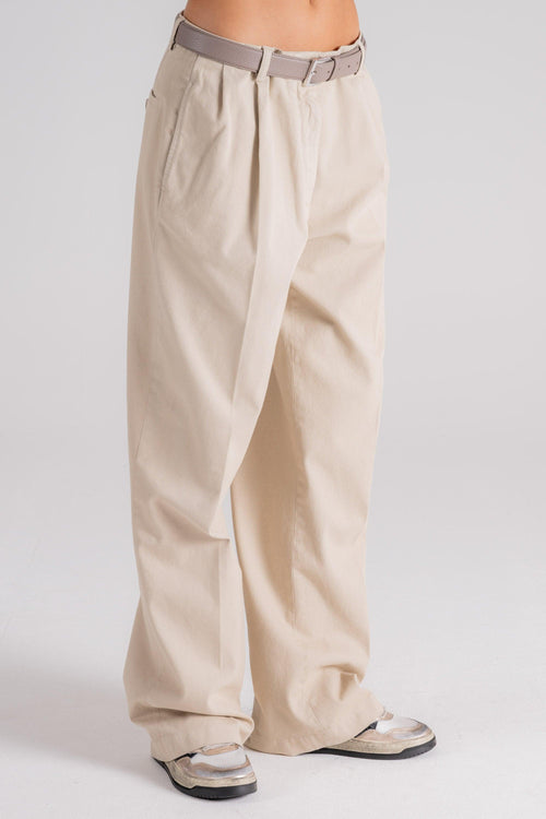 Pantalone beige in Cotone/Elastam - 2