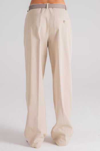 Pantalone beige in Cotone/Elastam - 3