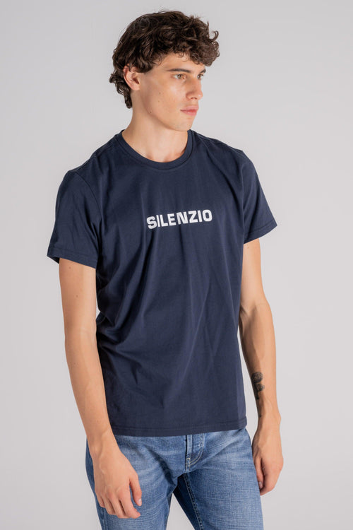 T-Shirt Silenzio Cotone Blu