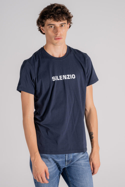 T-Shirt Silenzio Cotone Blu - 2