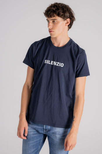 T-Shirt Silenzio Cotone Blu - 3