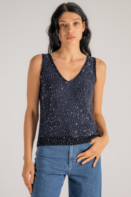 Max Mara Top Blu Donna