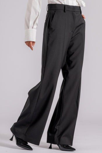 Max Mara Pantalone Lana Vergine Nero - 3