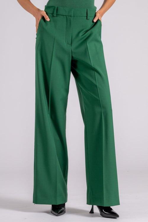 Max Mara Pantalone Lana Vergine Verde