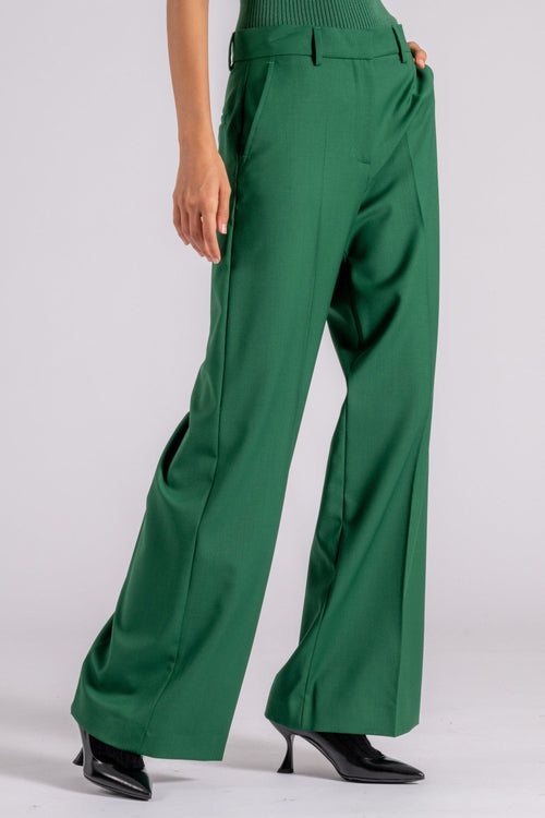 Max Mara Pantalone Lana Vergine Verde - 2