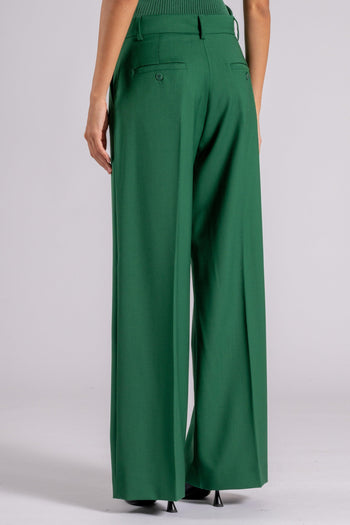 Max Mara Pantalone Lana Vergine Verde - 5