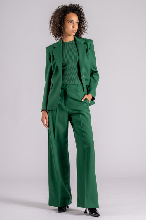 Max Mara Giacca 100% Lana Vergine Verde