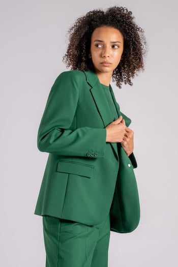 Max Mara Giacca 100% Lana Vergine Verde - 6