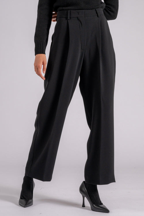 Max Mara Pantalone Nero Triacetato/Poliestere