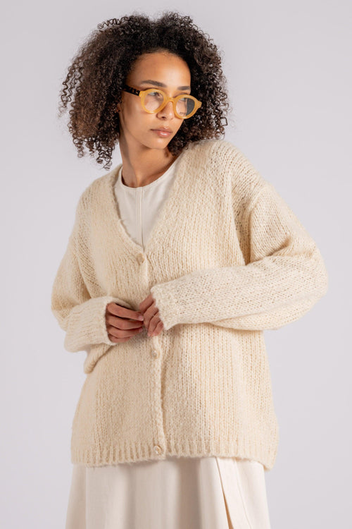 Max Mara Cardigan Lana/Acrilica/Poliammide/Alpaca Beige