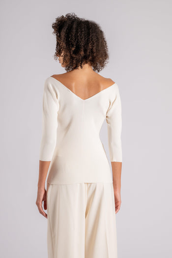 Max Mara Maglia Beige in Viscosa/Poliestere - 5