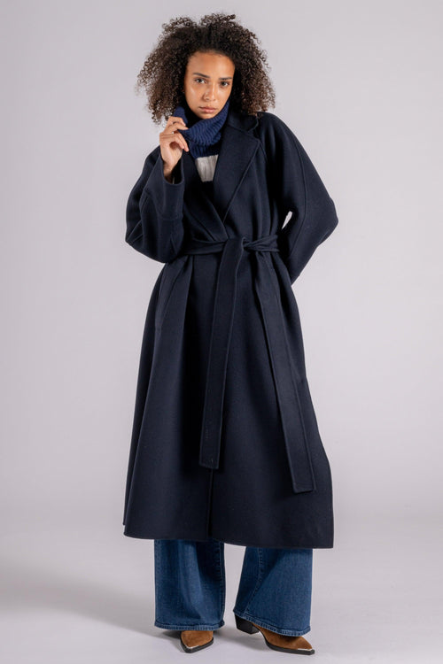 Cappotto Lana Vergine Blu