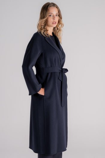 Cappotto 100% Lana Vergine Blu - 4