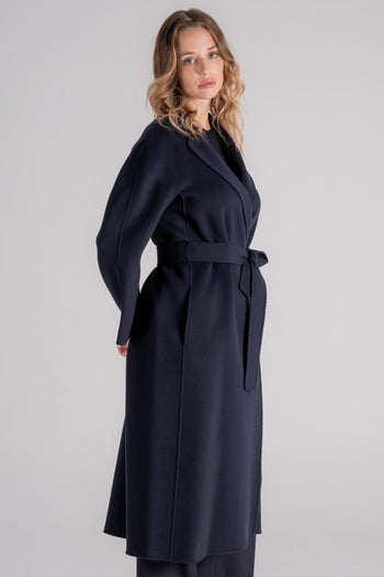 Cappotto 100% Lana Vergine Blu - 5