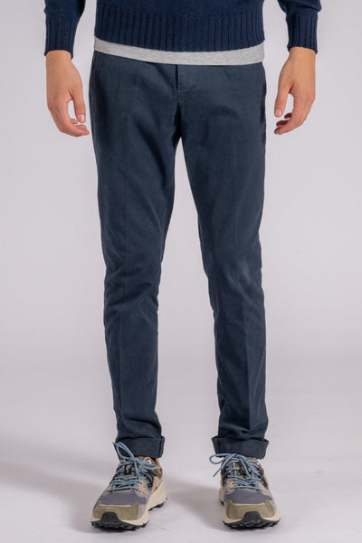 Pantalone Gaubert in Cotone Blu con Elastam