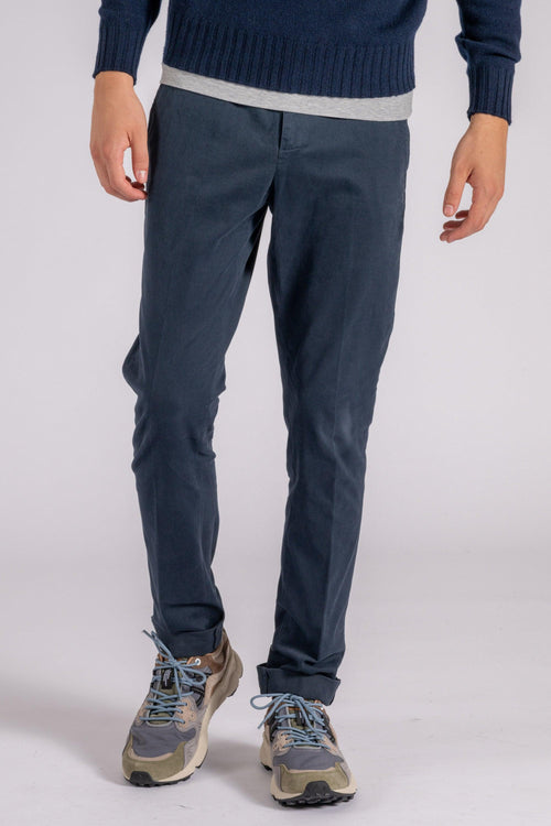 Pantalone Gaubert in Cotone Blu con Elastam - 2