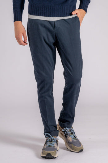 Pantalone Gaubert in Cotone Blu con Elastam - 4