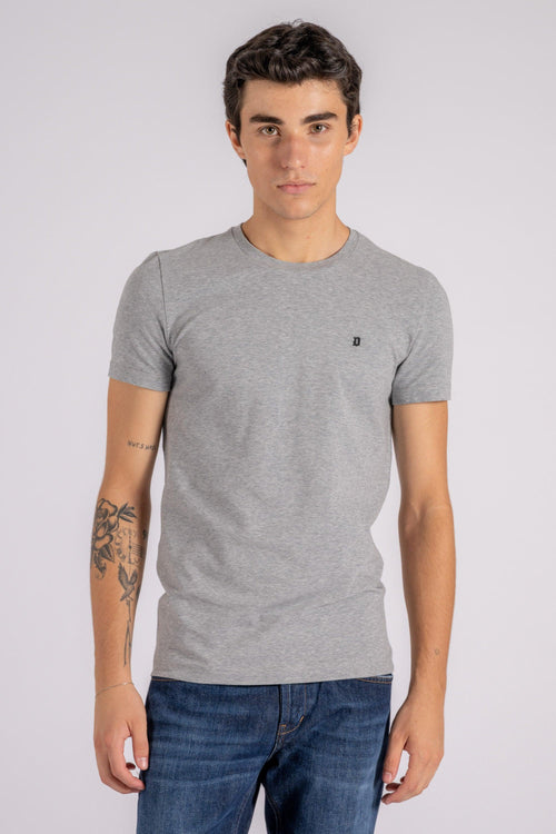 T-shirt Grigio in Cotone/Elastam