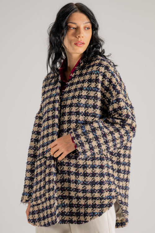 Pied De Coque Tweed Blouson Donna