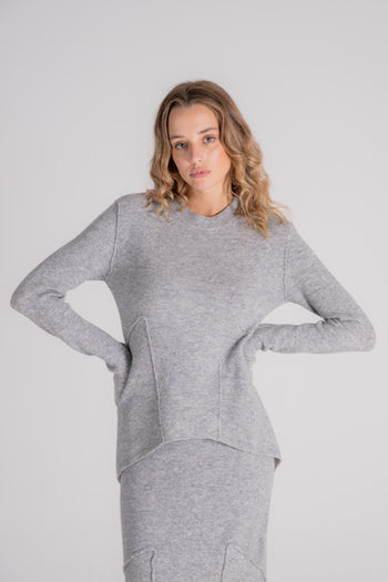 Maglia Consuela Lana/Poliamide/Cashmere Grigio - 4