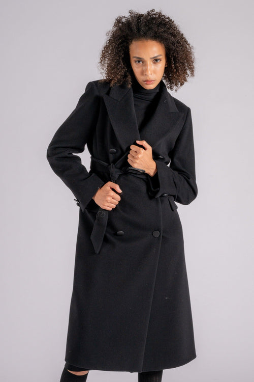 0205 Cappotto Lana Vergine/Cashmere Nero