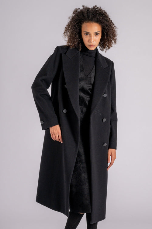 0205 Cappotto Lana Vergine/Cashmere Nero - 2