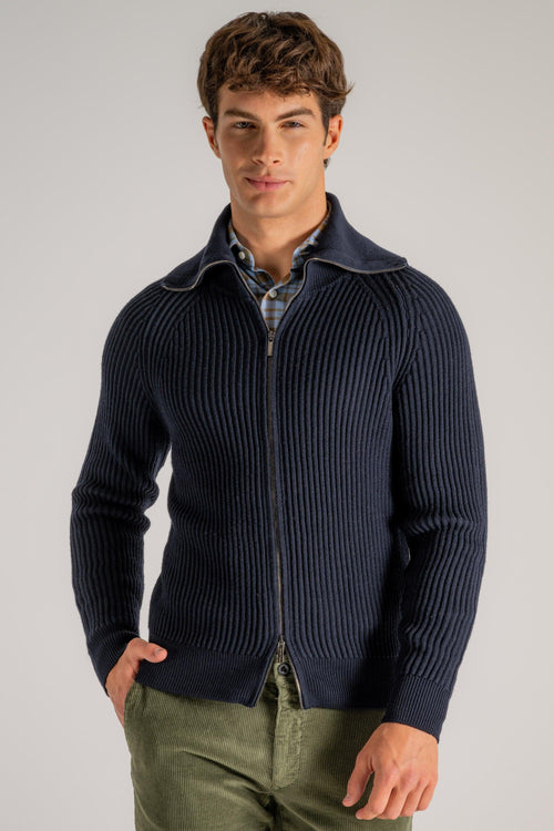 Maglia Full Zip Blu Uomo - 2