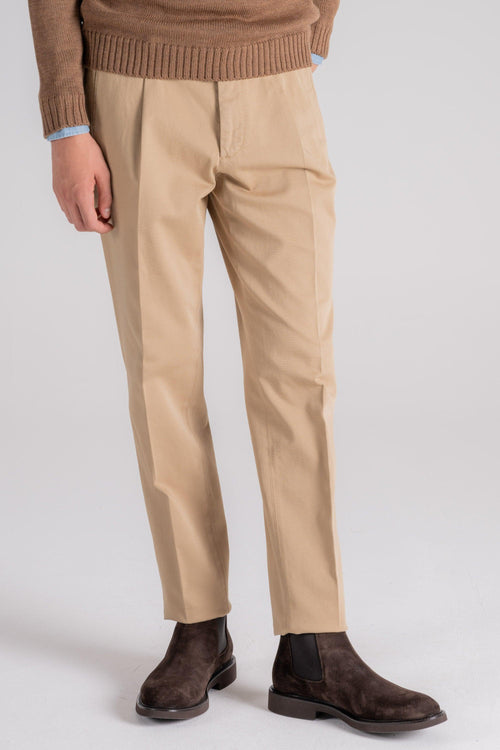 Pantalone Beige in Cotone/Elastam - 2