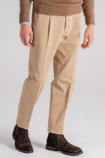 Pantalone Beige in Cotone/Elastam - 3