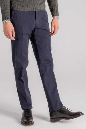Pantalone Blu in Cotone ed Elastam - 2