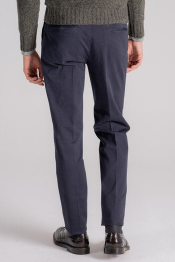 Pantalone Blu in Cotone ed Elastam - 3