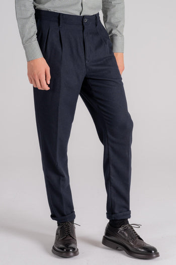 Slacks Pantalone Lana Vergine/Poliestere Blu - 3