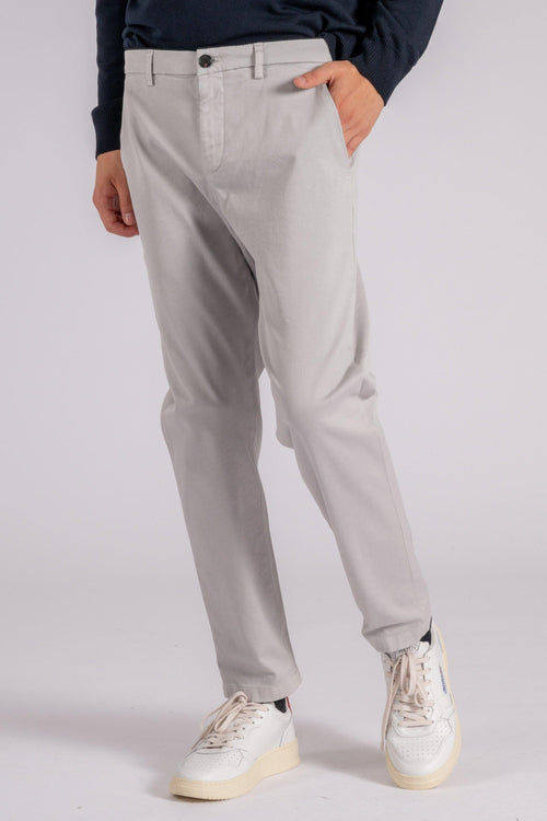 Pantalone Prince Chino Slim Crop in Cotone/Elastam Grigio - 2