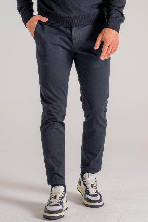 Pantalone Prince Chino Slim Crop Blu Uomo