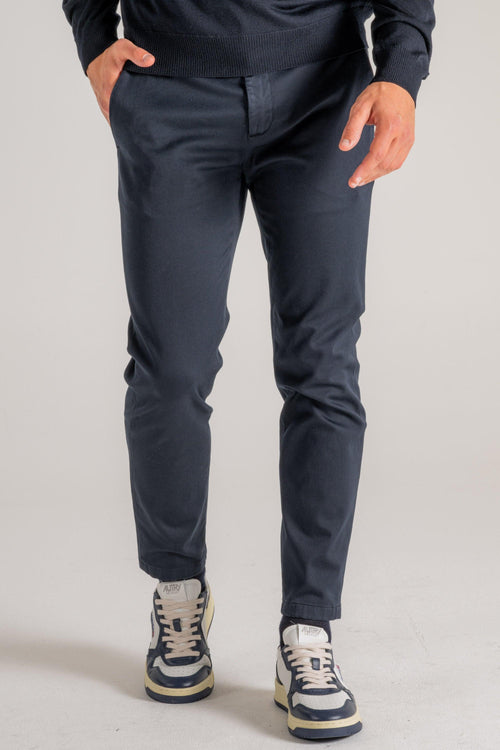 Pantalone Prince Chino Slim Crop Blu Uomo - 2