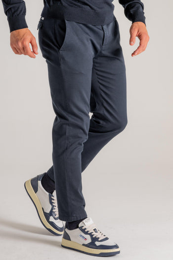 Pantalone Prince Chino Slim Crop Blu Uomo - 3