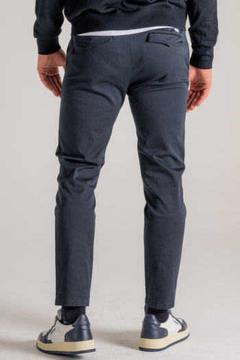 Pantalone Prince Chino Slim Crop Blu Uomo - 4