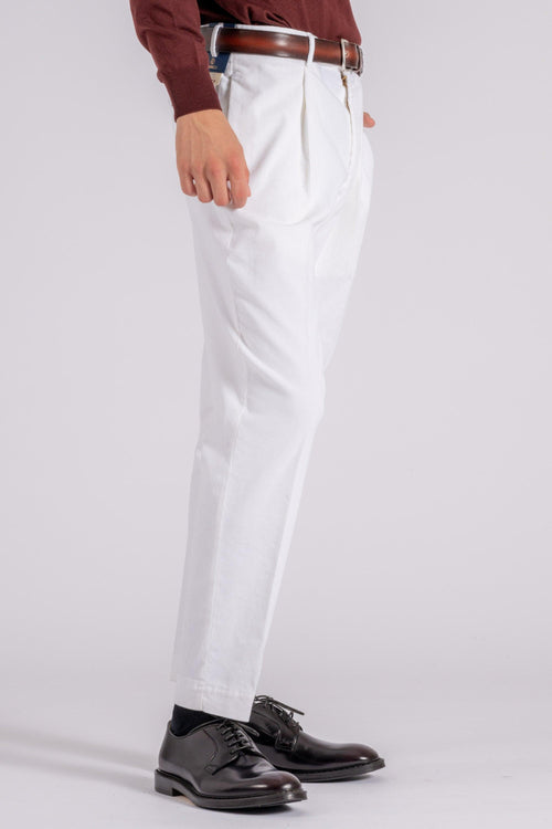 Pantalone Velluto Millerighe Bianco - 2