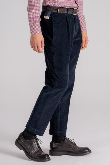 Pantalone Blu in Cotone/Elastam - 3