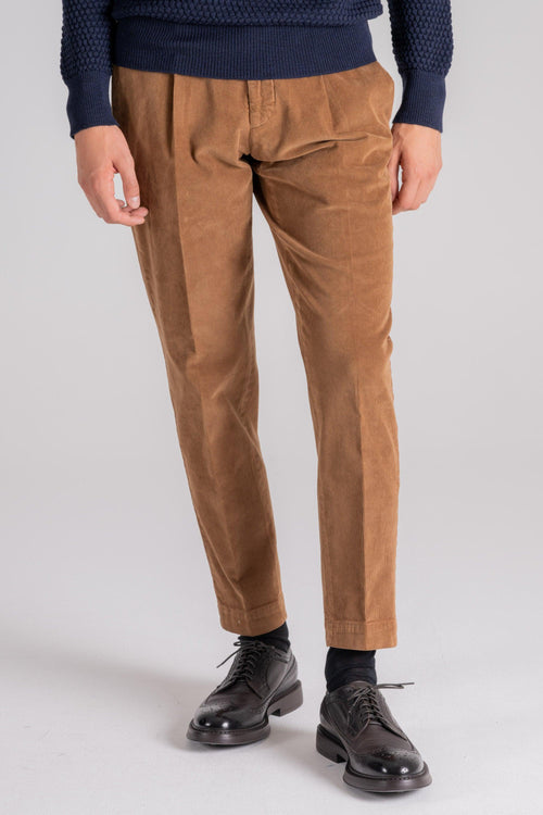 Pantalone Velluto Millerighe Beige