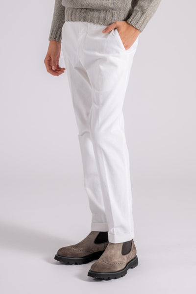 Pantalone Cotone/Elastam Bianco