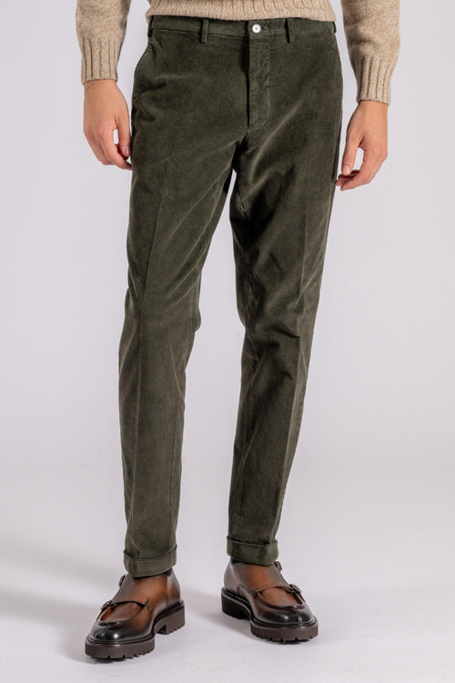 Pantalone Velluto Mille Righe Verde