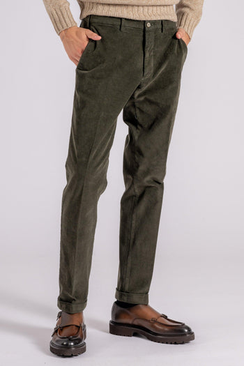 Pantalone Velluto Mille Righe Verde - 3