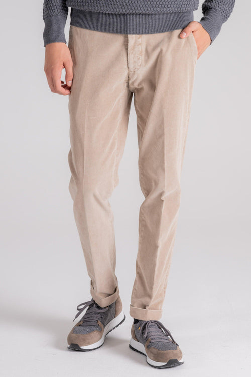 Pantalone Velluto Mille Righe Beige