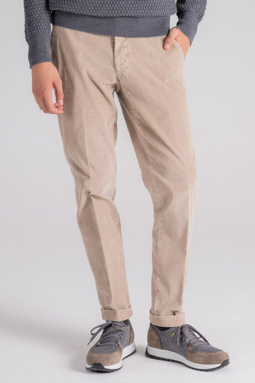 Pantalone Velluto Mille Righe Beige - 2