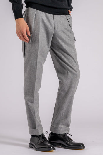 Pantalone 100% Lana Grigio - 3